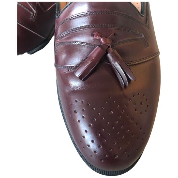 Phillip‎ Martin Burgundy Men\'s Casual Leather Loafer Slip-on Tassel  Size 9.5 main image 7
